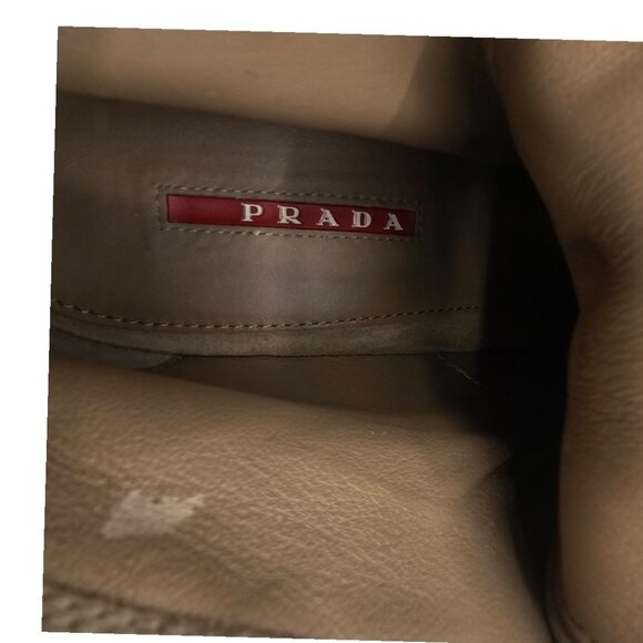 Prada Womens 39 Linnea Rossa‎ Desert Wedge Suede Ankle Booties - Picture 15 of 16